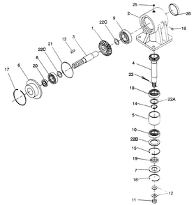 Gearbox Assembly Diagram and Parts List for 484 590100 Cub Cadet Lawn Tractor